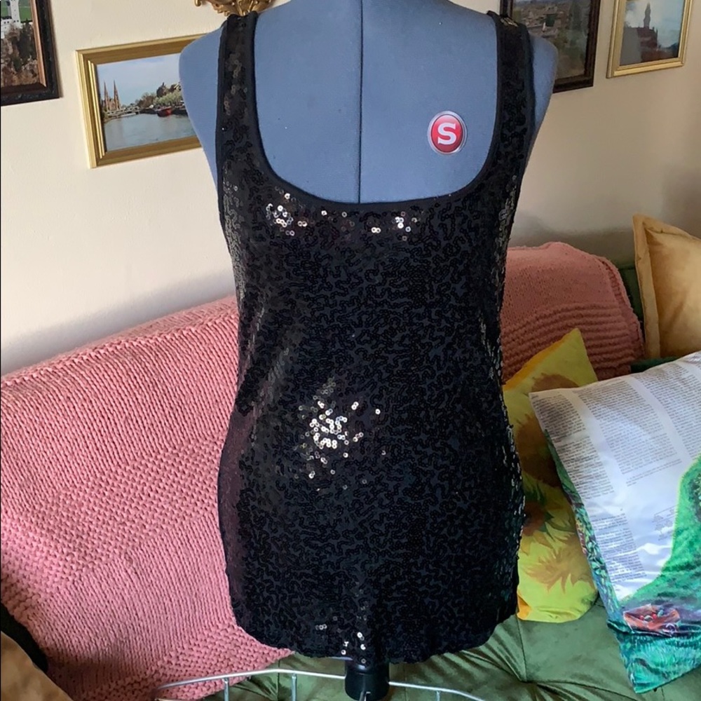 Old Navy black sequined tank